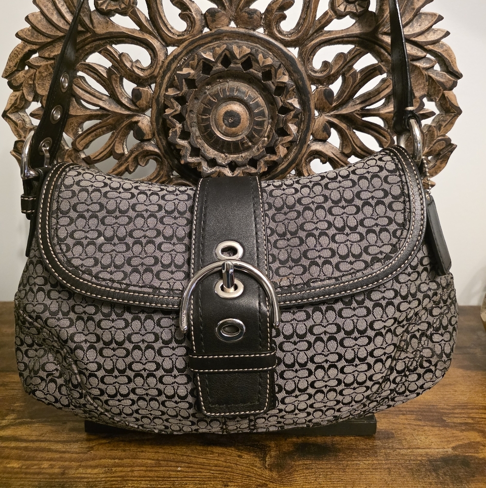 Coach F12309 Soho Signature Flap Shoulder Bag
